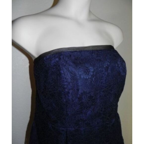 Davids Bridal Dress Size 8 Marine Navy Strapless - Picture 2 of 5